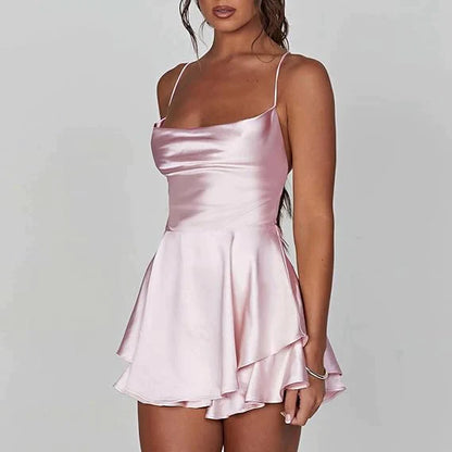 FreshDesire™ Backless Satin Dress